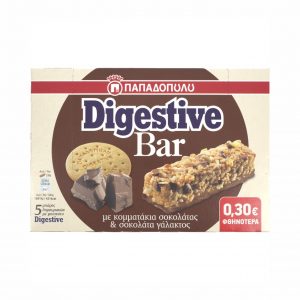 Παπαδοπούλου Digestive Bars με Σοκολάτα Γάλακτος 5χ28gr