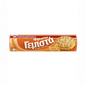 Παπαδοπούλου Μπισκότα Γεμιστά (Πορτοκάλι) 200gr
