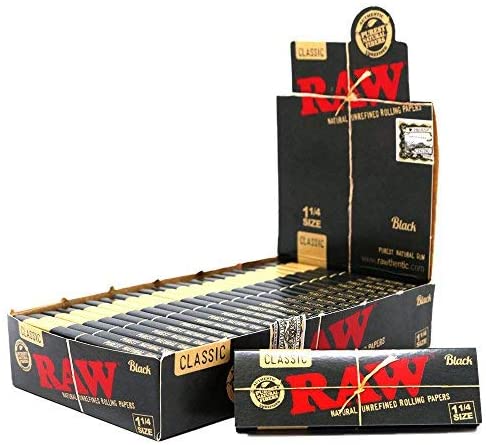 Χαρτάκια RAW BLACK (Μικρά) ακατέργαστα Single Wide Classic 50 Φύλλων-periptero24.gr