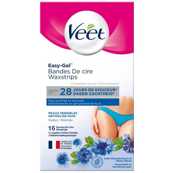 Veet Easy Gel Ταινίες Αποτρίχωσης Ποδιών Για Ευαίσθητες Επιδερμίδες 20τμχ-periptero24.gr