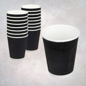 Ποτήρι Χάρτινο Διπλότοιχο Ripple 25τμχ (Μαύρο) 8oz