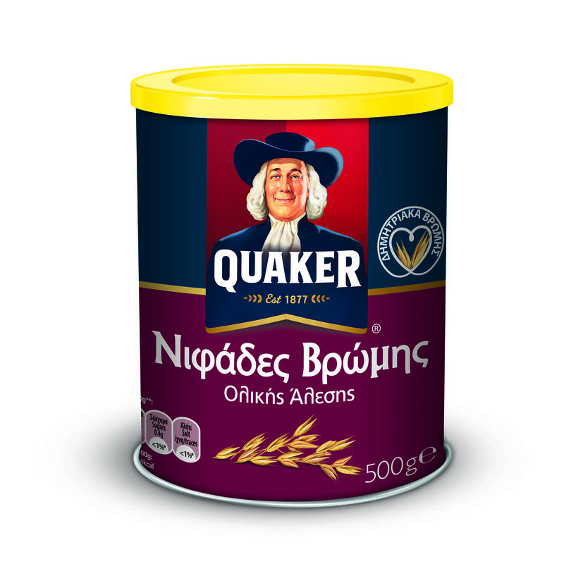 Quaker Νιφάδες Βρώμης Μεταλικό Κουτί (500gr)